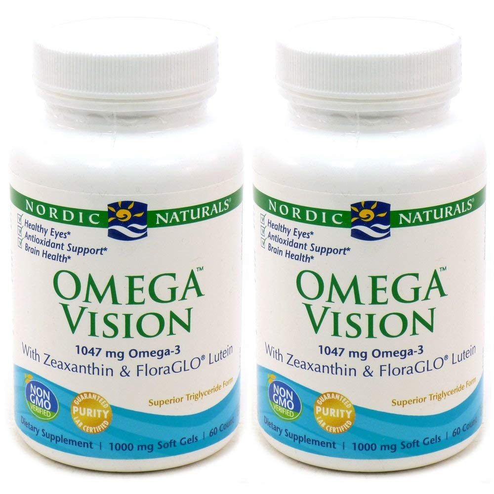 Nordic Naturals Omega Vision, Lemon - 60 Soft Gels - Pack of 2-1460 mg Omega-3 + FloraGLO Lutein & Zeaxanthin - Eye Health, Brain Health, Antioxidant Support - Non-GMO - 60 Total Servings Nordic Naturals buy australia supplements