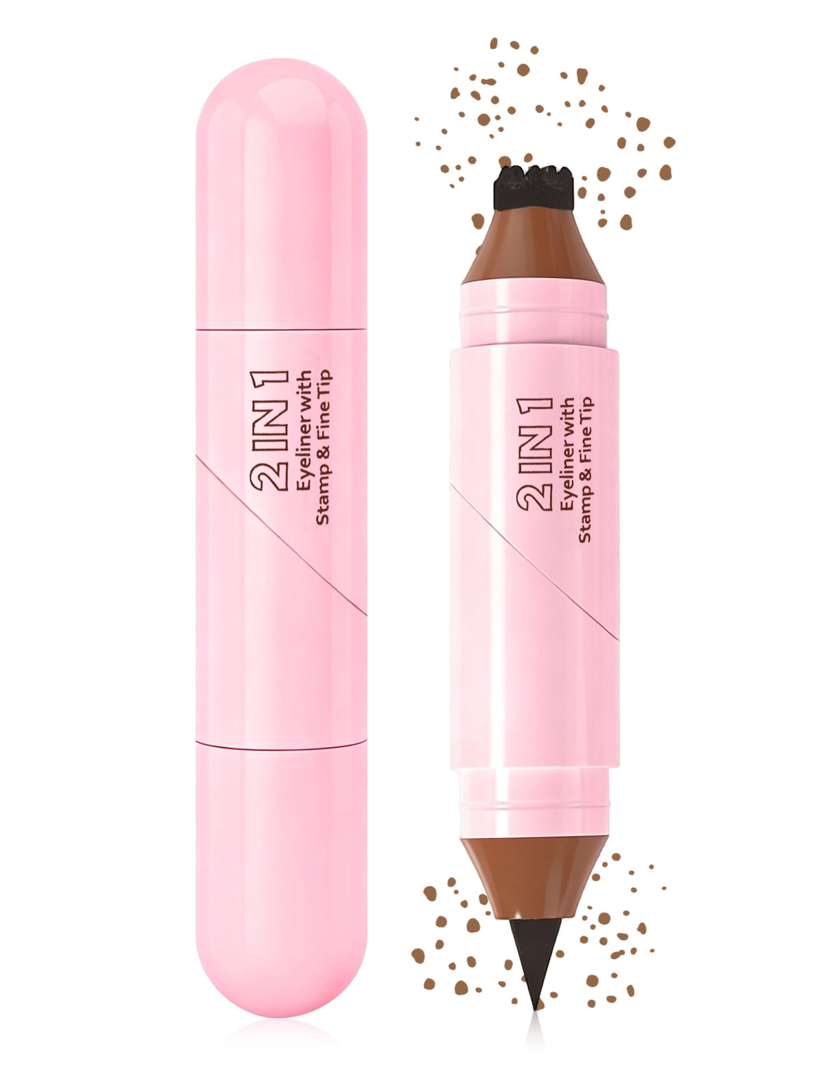 Erinde Dual-Ended Freckle Stamp Pen, Realistic Faux Freckles Makeup with Soft Sponge Stamp & Precision Tip, Waterproof Long-Lasting Fake Freckle Marker for Natural or Bold Looks, 01 Brown Erinde