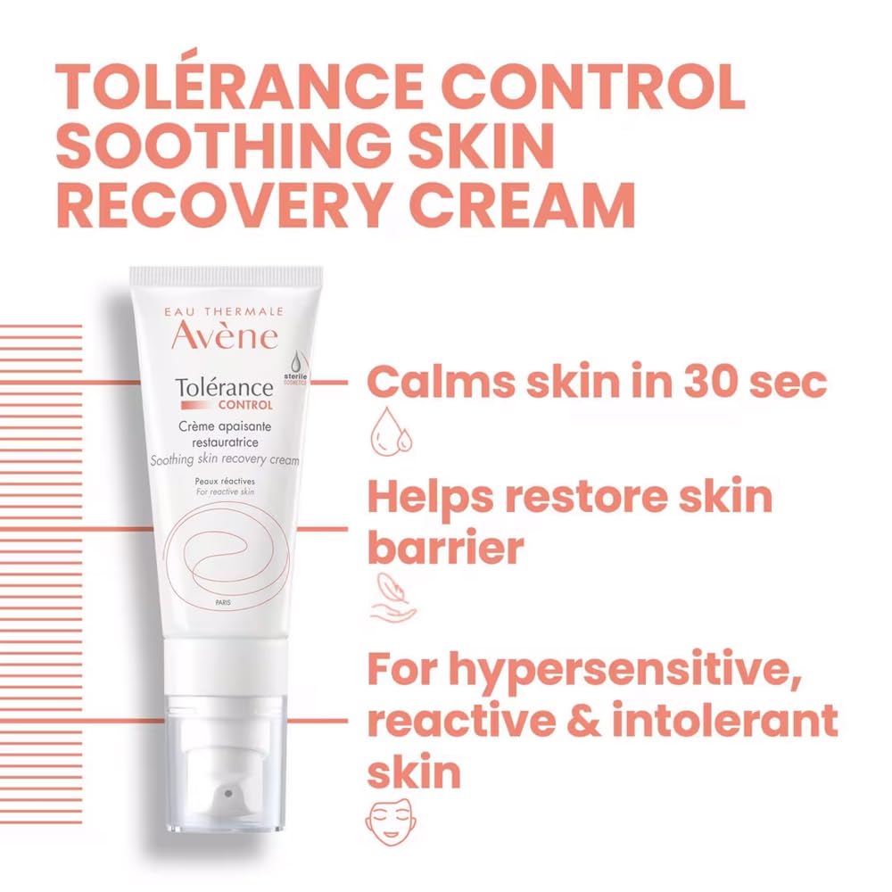 Avène Tolerance Control Soothing Skin Recovery Cream, for Hypersensitive Dry Skin, Restores Skin Barrier, Calms sensations of skin discomfort Avène