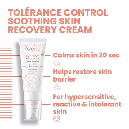 Avène Tolerance Control Soothing Skin Recovery Cream, for Hypersensitive Dry Skin, Restores Skin Barrier, Calms sensations of skin discomfort Avène