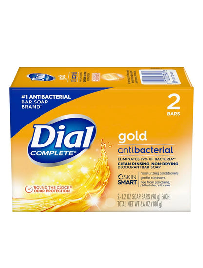 Dial Gold Antibacterial Deodorant Soap, 2 Pack, Total Net Wt 6.4 oz Dial