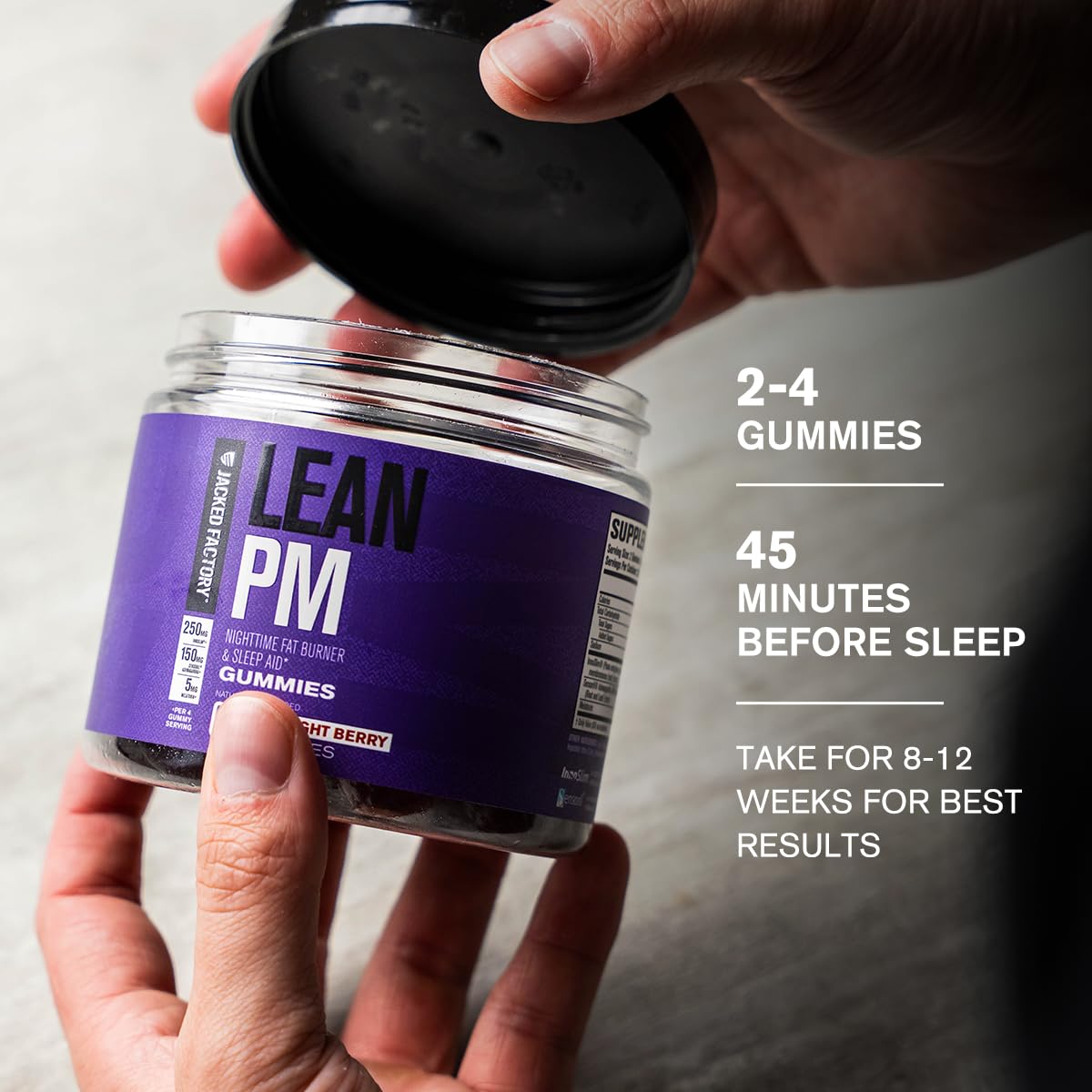 Jacked Factory Lean PM Weight Loss Gummies - Night Time Fat Burner & Appetite Suppressant Sleep Supplement with Melatonin & Ashwagandha Jacked Factory buy australia supplements
