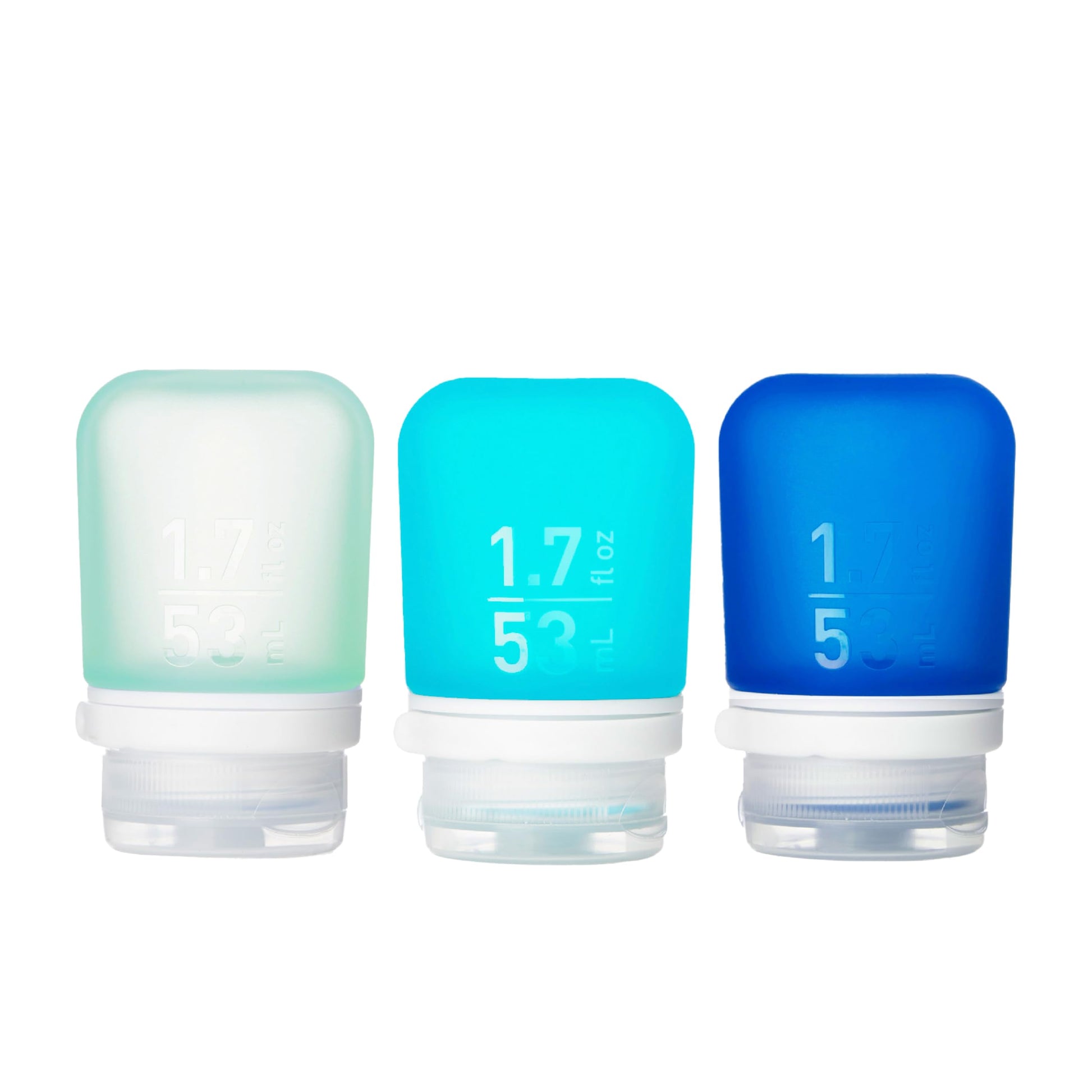 humangear GoToob+ 3-Pack, Large (3.4 fl oz), Clear/Purple/Teal | Refillable & Leak-Proof Silicone Travel Size Bottles with Locking Cap for Toiletries, Camping & TSA Carry-On Gsupps Australia