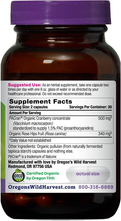 Oregon's Wild Harvest Cranberry Organic Non-GMO Supplement Urinary Tract Support Gsupps Australia