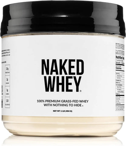 NAKED Whey 1Lb - Only 1 Ingredient, Grass Fed Whey Protein Powder, NSF Certified, Undenatured, No Gmos, No Soy, Gluten Free NAKED