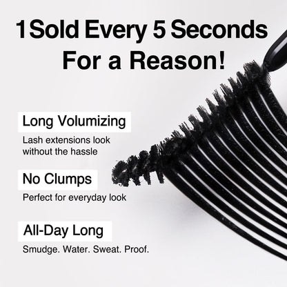 CLIO Kill Lash Superproof Mascara, Tubing Mascara, Smudge-Proof, Flake-Proof & Clump-Free, Extreme Volumizing False-Lash Effect, Warm Water Removal, Safe for Sensitive Eyes (004 Extreme Volume) CLIO PROFESSIONAL