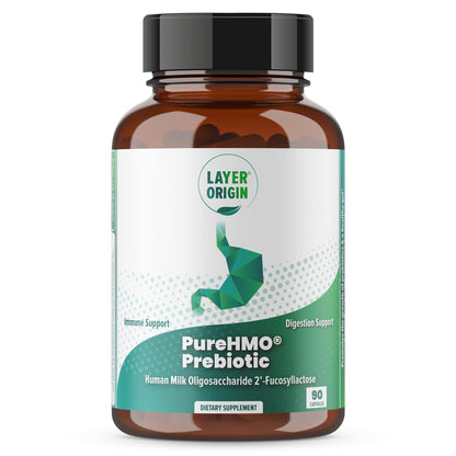 Layer Origin PureHMO Human Milk Oligosaccharide (HMO 2'-FL) Prebiotic Fiber - Feed 180 Billion Probiotics/Serving, 30-Day Supply Layer Origin