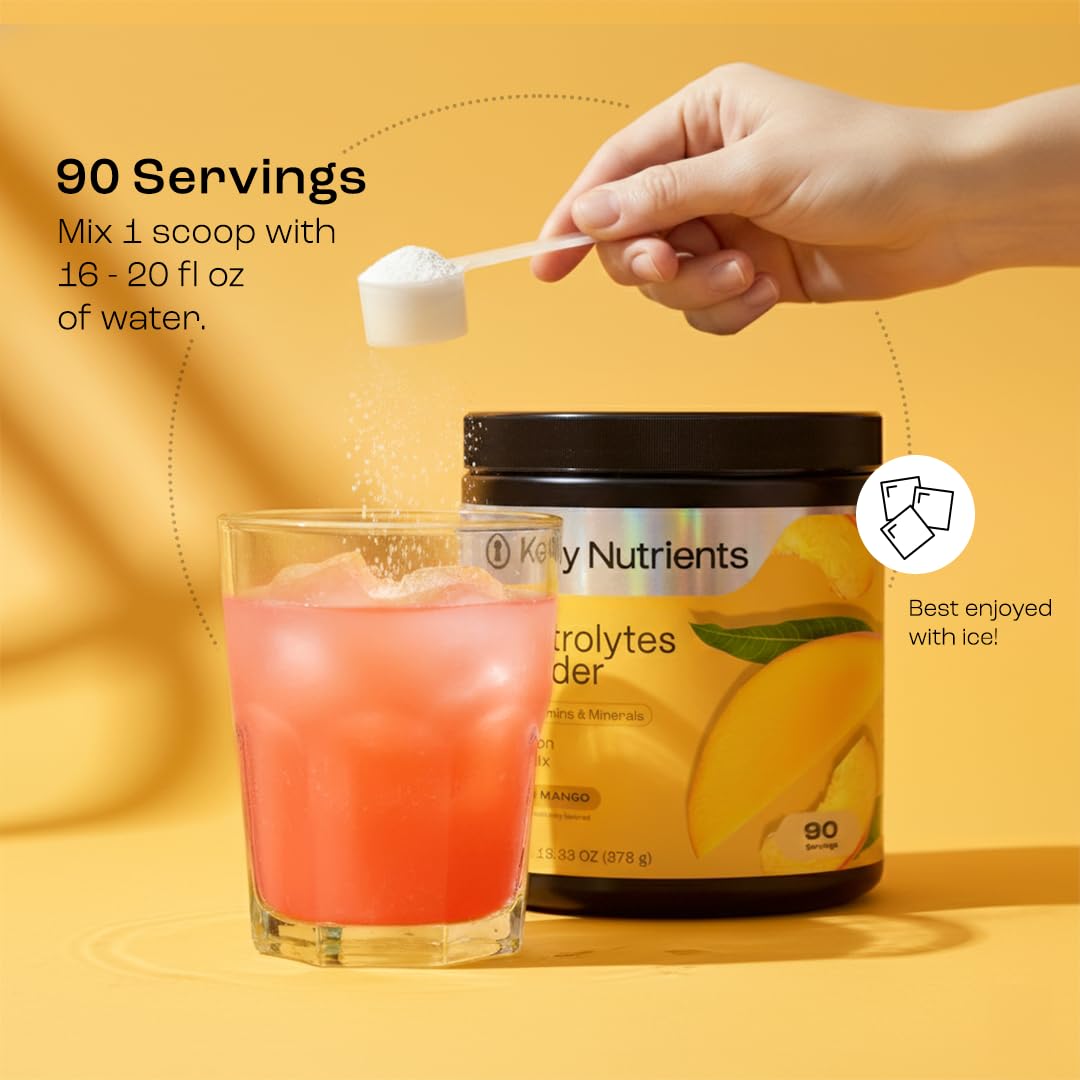 KEY NUTRIENTS Multivitamin Electrolytes Powder No Sugar - Tropical Peach Mango Electrolyte Powder - Endurance & Energy Supplement - Hydration Powder KEY NUTRIENTS