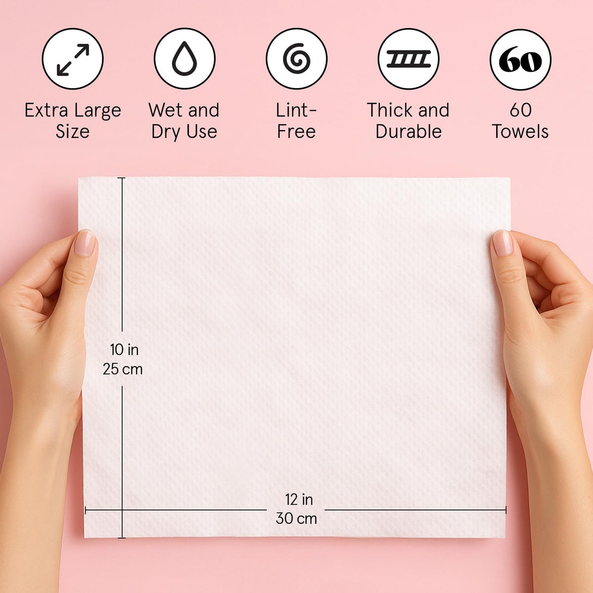 grace & stella Face Towels Disposable XL- Travel Essentials (60 Count) grace & stella
