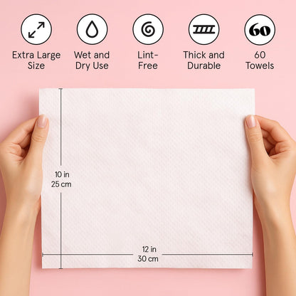 grace & stella Face Towels Disposable XL- Travel Essentials (60 Count) grace & stella