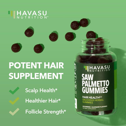 Saw Palmetto Gummies for Men, Prostate Health Supplement, 60 Count | DHT Blocker for Men for Hair Health & Male Patterned Balding, Supports Scalp and Prostate Wellness, Raspberry, 30 Day Supply Gsupps Australia