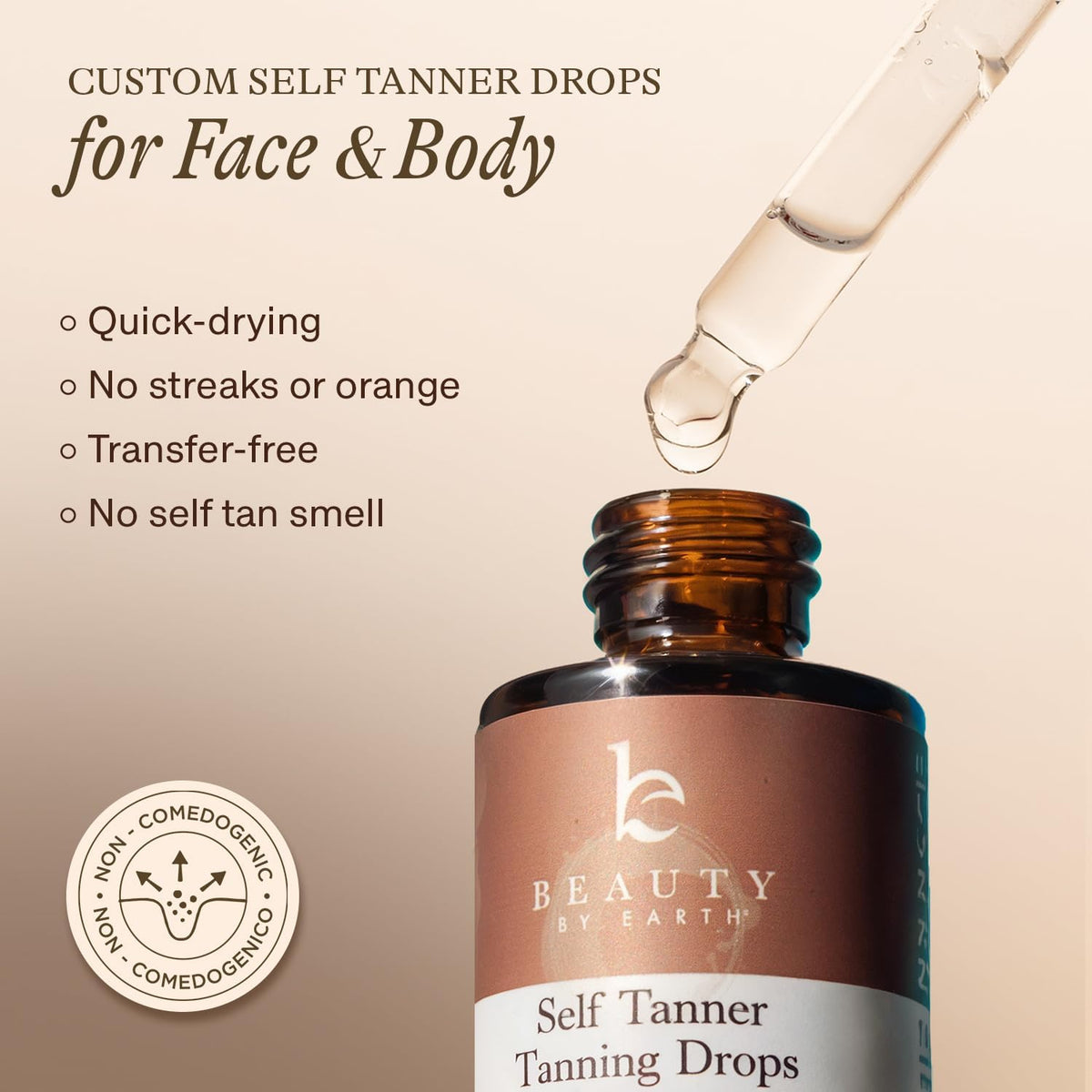 Self Tanning Drops - USA Made with Natural & Organic Ingredients Beauty by Earth