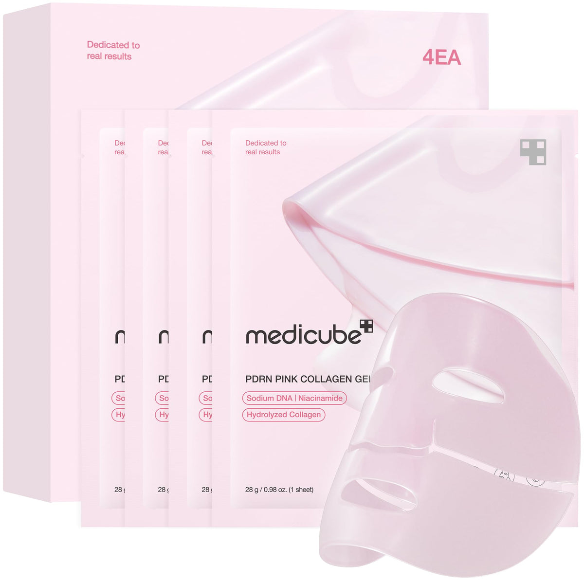 medicube Jelly Gel Mask with Salmon DNA PDRN Pink Collagen, 4EA medicube
