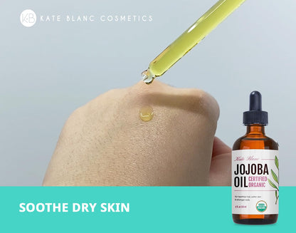Kate Blanc Cosmetics Organic Jojoba Oil for Hair, Skin, Face, Nails (4oz) Kate Blanc Cosmetics
