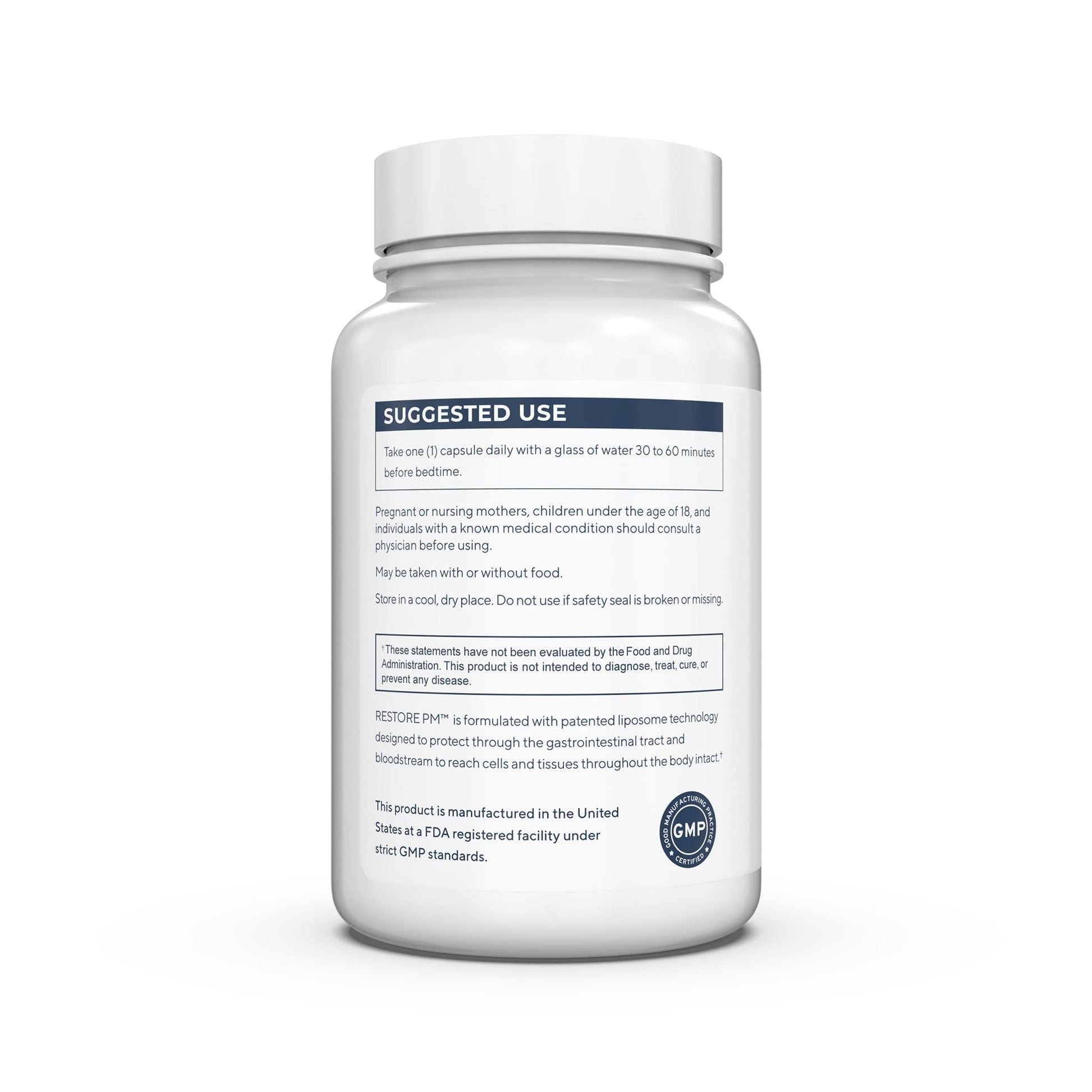 Renue By Science Restore PM | Liposomal Melatonin GABA Supplements | 60 Capsules with Melatonin (3.5mg) 5HTP (100mg) Glutathione (65mg) Apigenin (75mg) GABA (150mg) - Non-GMO | Made in The USA Renue By Science buy australia supplements