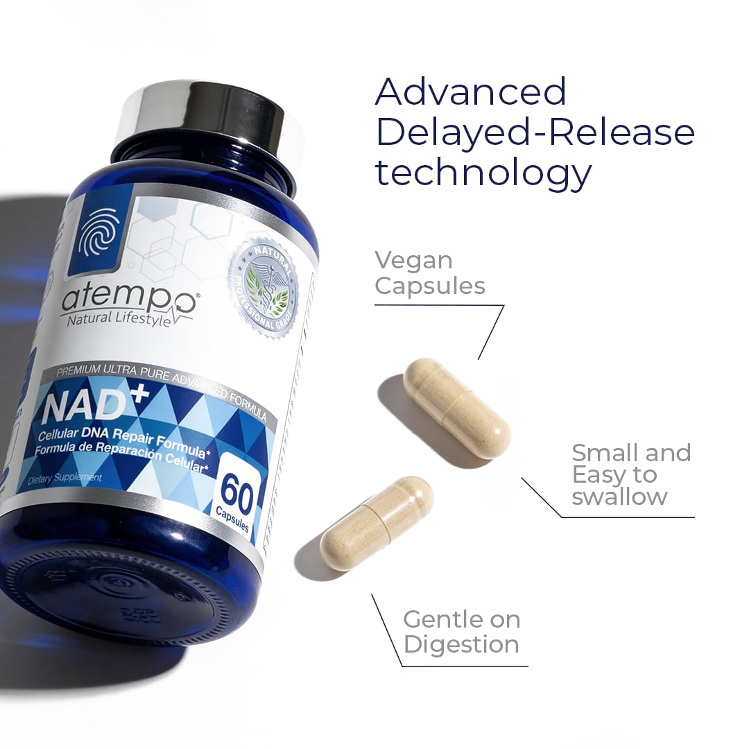NAD+ Supplement 1000 mg High Absorption – Supports Energy, Cellular Health, Brain Function, and Healthy Aging – Pure NAD Formula with 60 Capsules ATEMPO NATURAL LIFESTYLE buy australia supplements