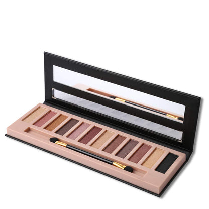 BOLOPER 2 Pack 12 Colors Makeup Nude Colors Eyeshadow Palette Natural Nude Matte Shimmer Glitter Pigment Eye Shadow Pallete Set Waterproof Smokey Professional Beauty Makeup Kit (2 PCS) BOLOPER