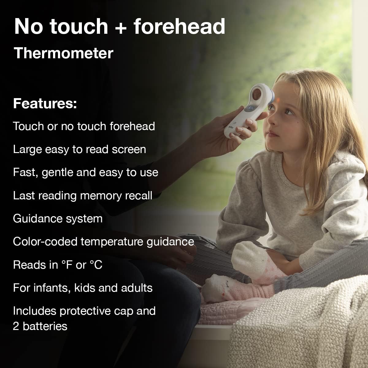 Braun No Touch and Forehead Thermometer - Touchless Thermometer for Adults, Babies, Toddlers & Kids, Color-Coded Fever Guidance, Fast, Reliable, and Accurate Results Gsupps Australia