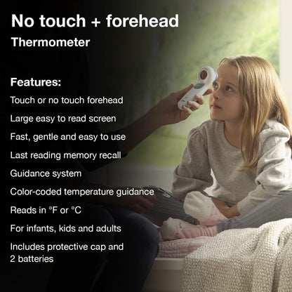 Braun No Touch and Forehead Thermometer - Touchless Thermometer for Adults, Babies, Toddlers & Kids, Color-Coded Fever Guidance, Fast, Reliable, and Accurate Results Gsupps Australia