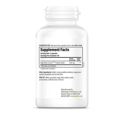 Kyolic Aged Garlic Extract Formula 200, Cardiovascular & Immune*, Reserve, 120 Capsules Kyolic