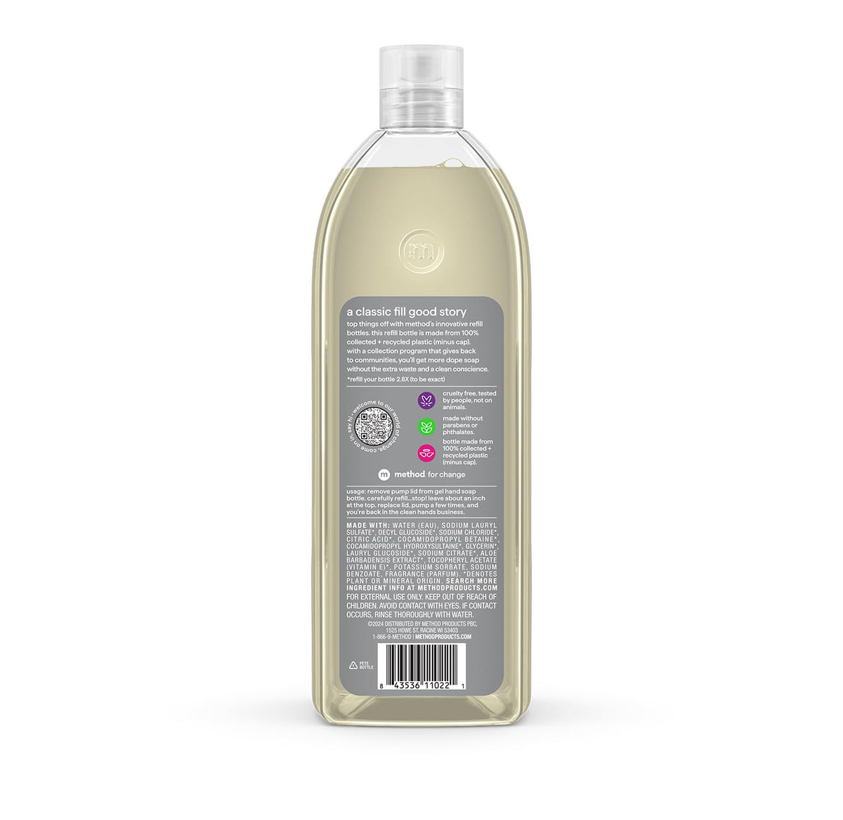 method Gel Hand Soap Refill, Vetiver + Amber, 34 fl oz Method