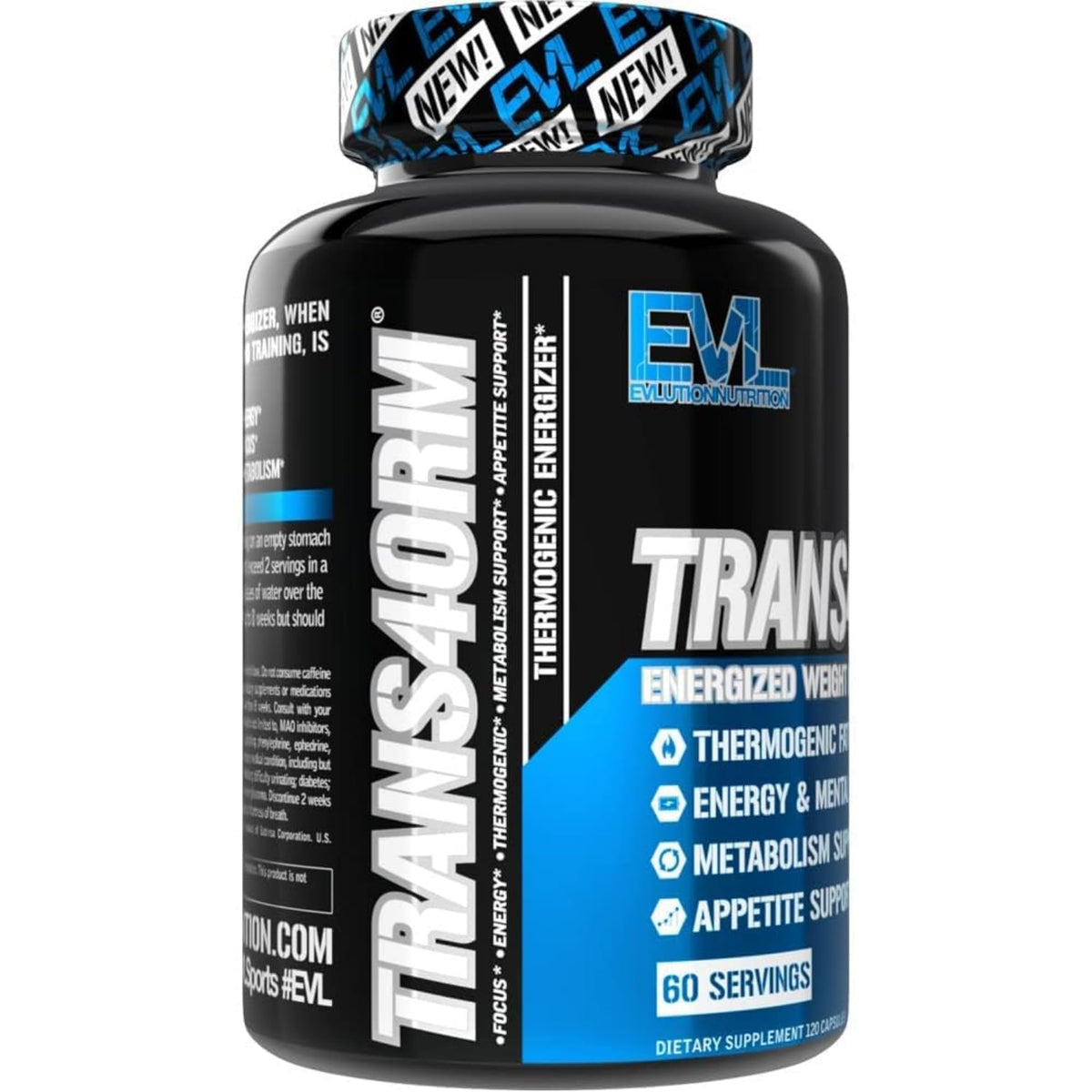 EVL Thermogenic Fat Burner Support - Fast Acting Weight Loss Energy and Appetite Support - Trans4orm Green Tea Supplement Evlution