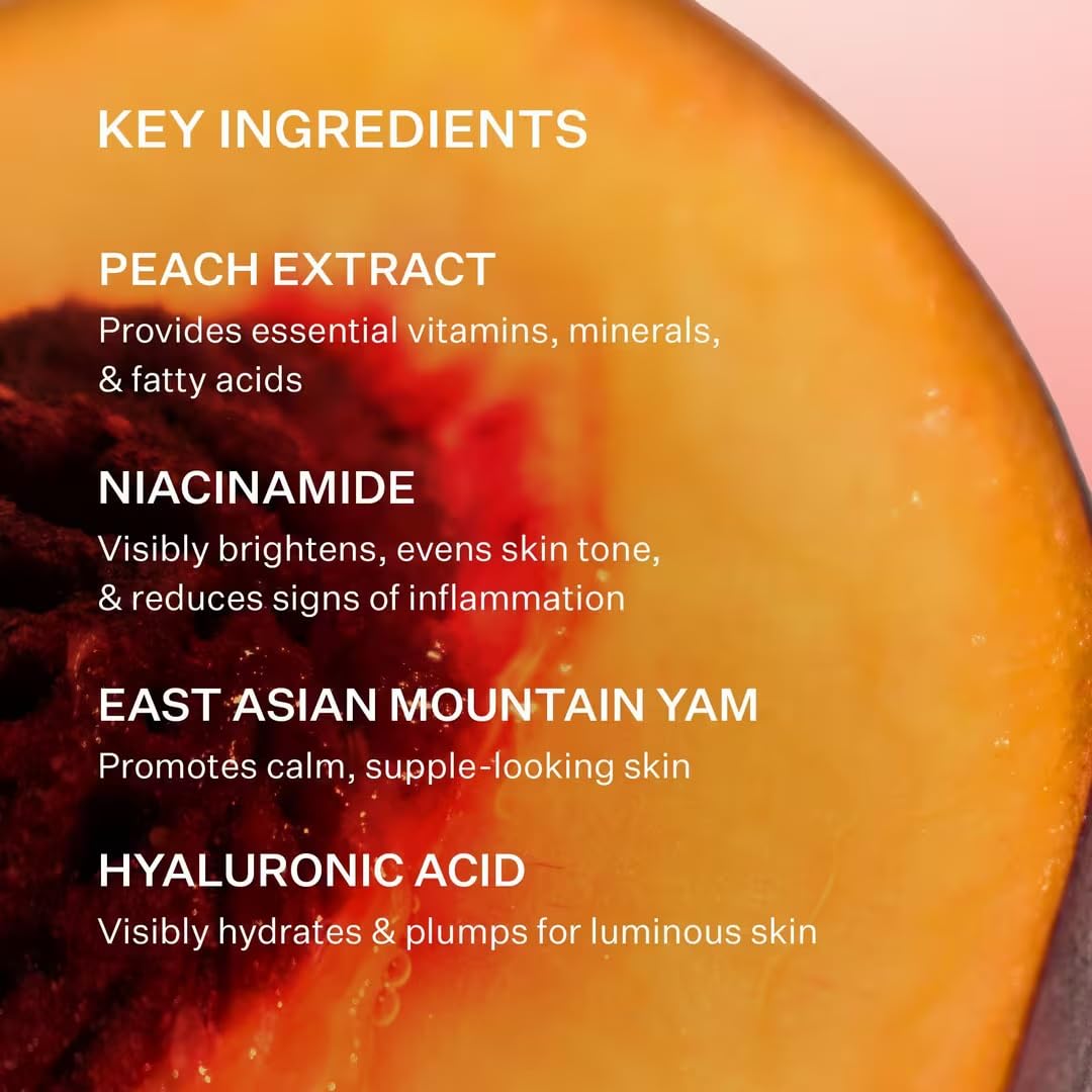 Peach & Lily - Glass Skin Refining Serum for Face (1.35 ounces) - Hyaluronic Acid Niacinamide Serum - Sensitive Skin - Vitamin B3, Peach & Yam, Peptides - Self Care, Vegan, Cruelty Free, Korean Beauty Peach & Lily