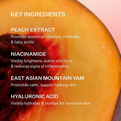 Peach & Lily - Glass Skin Refining Serum for Face (1.35 ounces) - Hyaluronic Acid Niacinamide Serum - Sensitive Skin - Vitamin B3, Peach & Yam, Peptides - Self Care, Vegan, Cruelty Free, Korean Beauty Peach & Lily