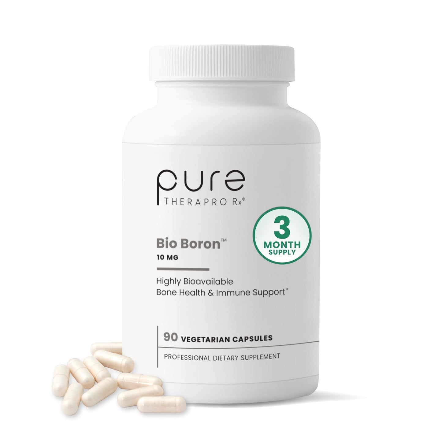 Pure TheraPro Rx Bio Boron 10mg, 3 Months Supply - Bororganic Glycine Boron for Men & Women - Premium Formula for Bone Health, Joint Flexibility Pure Therapro Rx