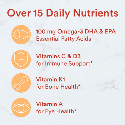 SmartyPants Kids Multivitamin Gummies with Omega 3 DHA/EPA, Vitamins D3, C, B12, B6, A, K, and Zinc, Gluten Free, Clean Label, Three Fruit Flavors, 60 Gummies (30 Day Supply) Gsupps Australia