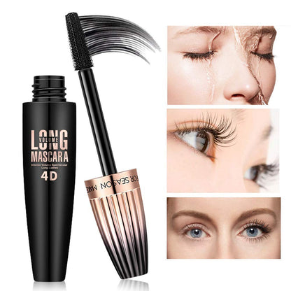 4D Silk Fiber Lash Mascara, Waterproof Long Lasting Mascara Black Volume and Length Natural, Exquisitely Full, Lengthening Thickening Softer Fuller Lashes Amplify Smudge-Proof Eyelash Mascaras,1 Pack FGHJ