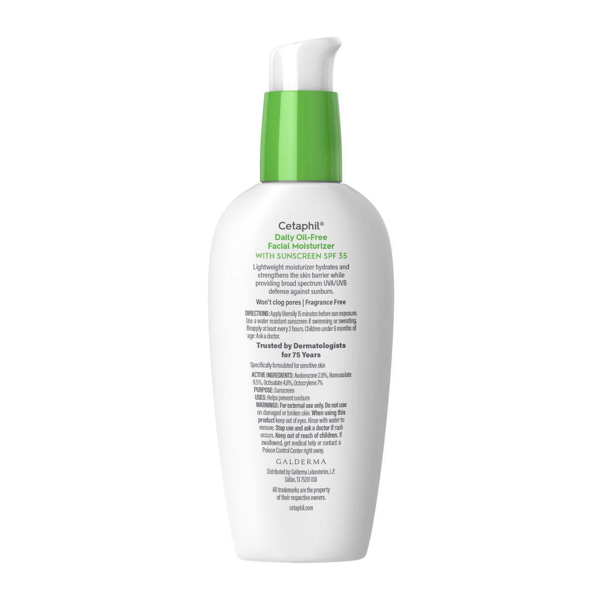 Cetaphil Daily Oil-Free Facial Moisturizer with Sunscreen, SPF 35, Fragrance Free, 3 fl oz (88 ml) Cetaphil
