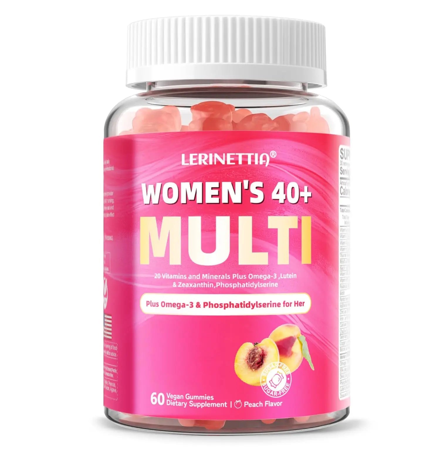 Lerinettia Multivitamin for Women Gummies for 40+ with Omega-3, Niacinamide, B-Complex, Lutein, Iron, Choline, Phosphatidylserine, Vitamin D3 Lerinettia buy australia supplements