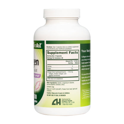 HealthA2Z Multi Collagen pills 1735mg -180 collagen capsules (60 servings) - Types I, II, III, V & X for Healthy Skin, Hair, Nails & Joint Support NutraA2Z
