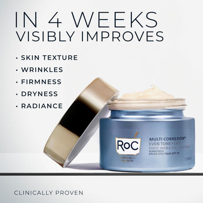 RoC Multi Correxion 5 in 1 Chest Neck Face Moisturizer Cream, SPF 30 1.7 oz RoC