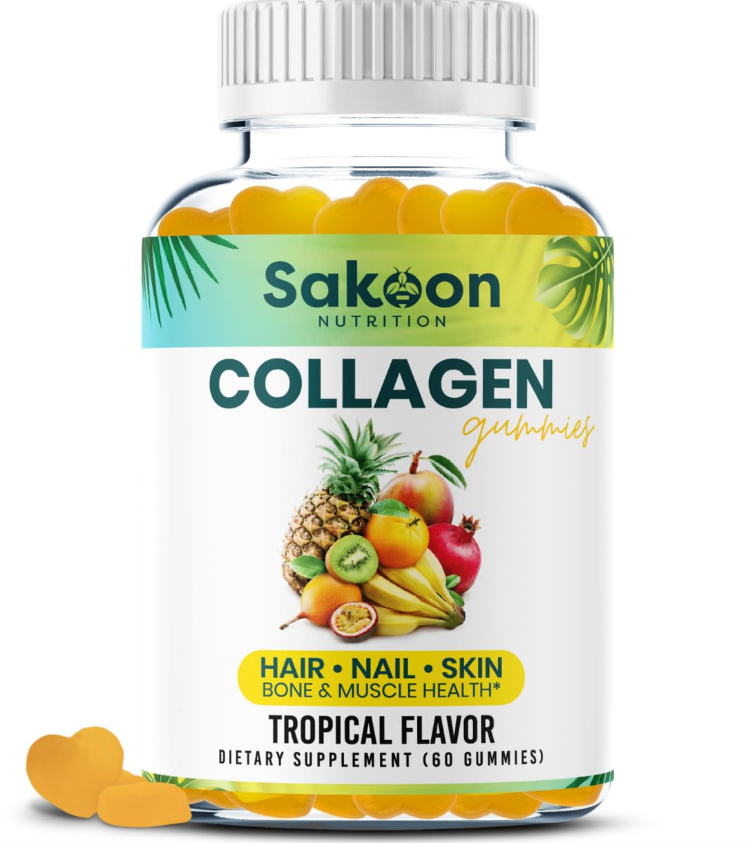 Sakoon nutrition Halal Collagen Gummies for Women and Men - Anti Aging, Hair Growth, Skin Care & Strong Nails Protein Collagen Supplements - Non-GMO, Gluten Free - Made in USA Sakoon nutrition buy australia supplements