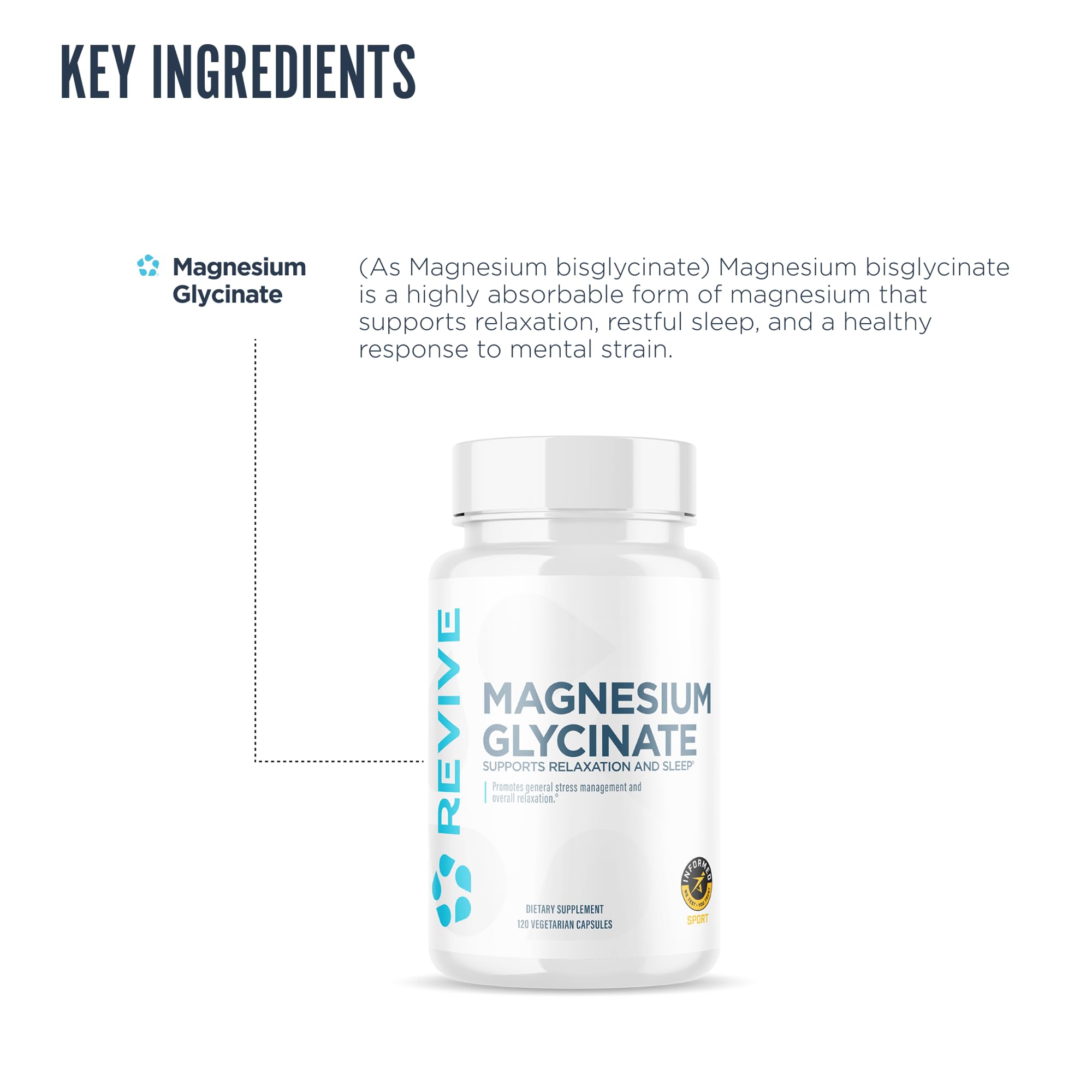 Revive MD Pure Magnesium Glycinate 200mg – High Absorption Supplement for Relaxation, Stress Relief, Sleep & Memory Support – Promotes Strong Bones, Healthy Nerve & Muscle Function (60 Servings) Revive buy australia supplements