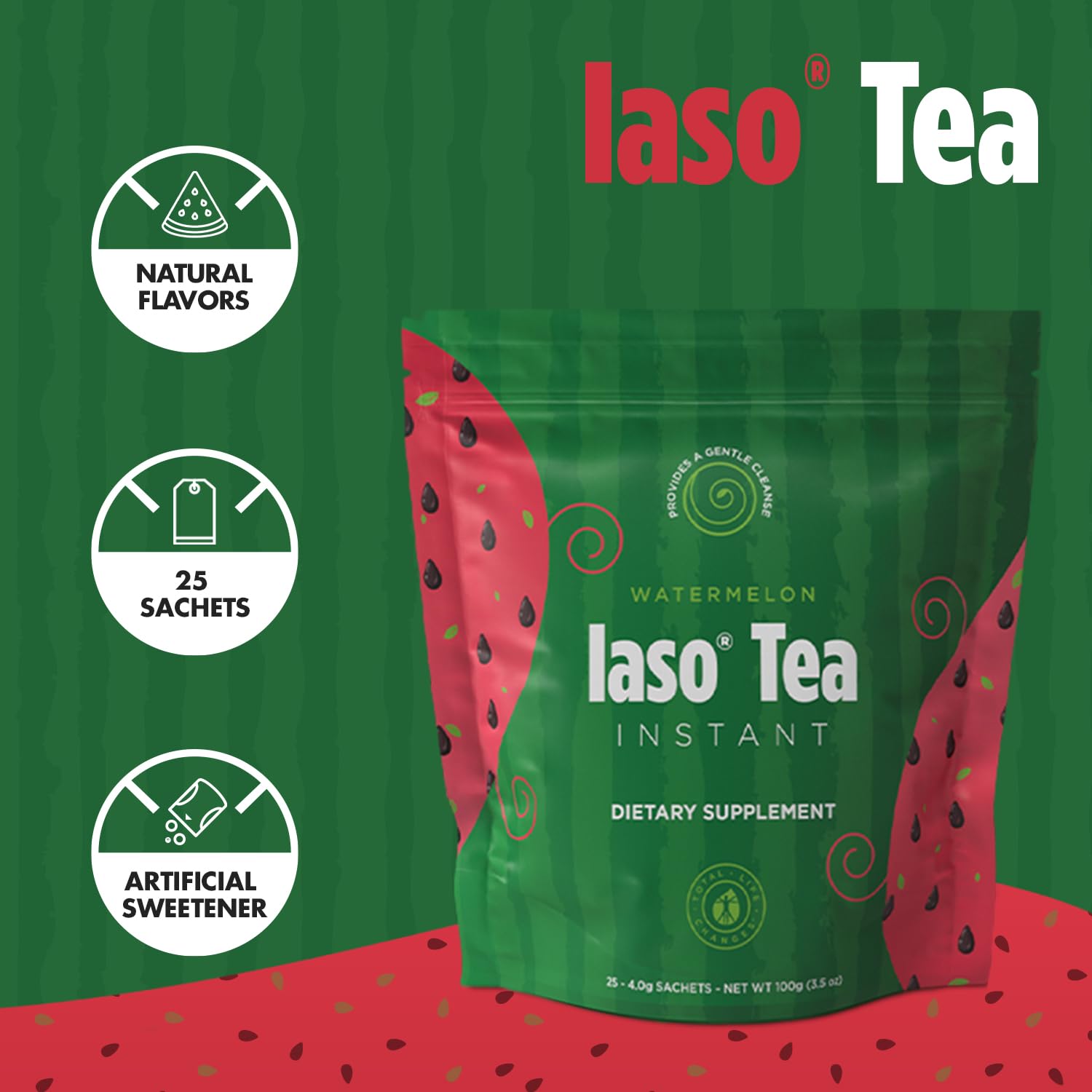 Iaso Instant Tea Watermelon Flavor - 4 grams (25 Sachets) Total Life Changes buy australia supplements