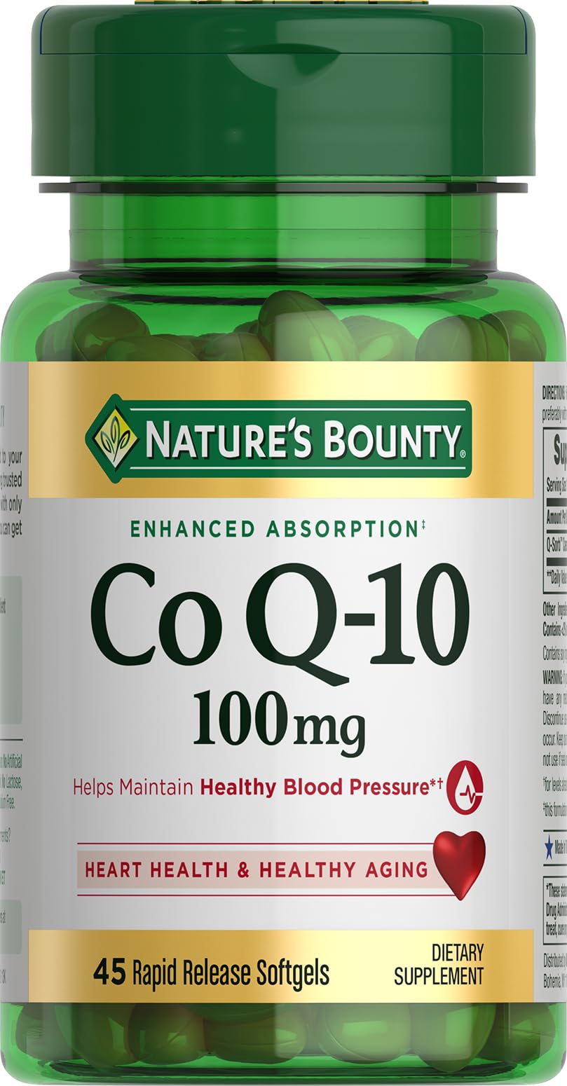 Nature's Bounty CoQ10, Helps Maintain Healthy Blood Pressure, 100 mg, Rapid Release Softgels, 75 Count Gsupps Australia