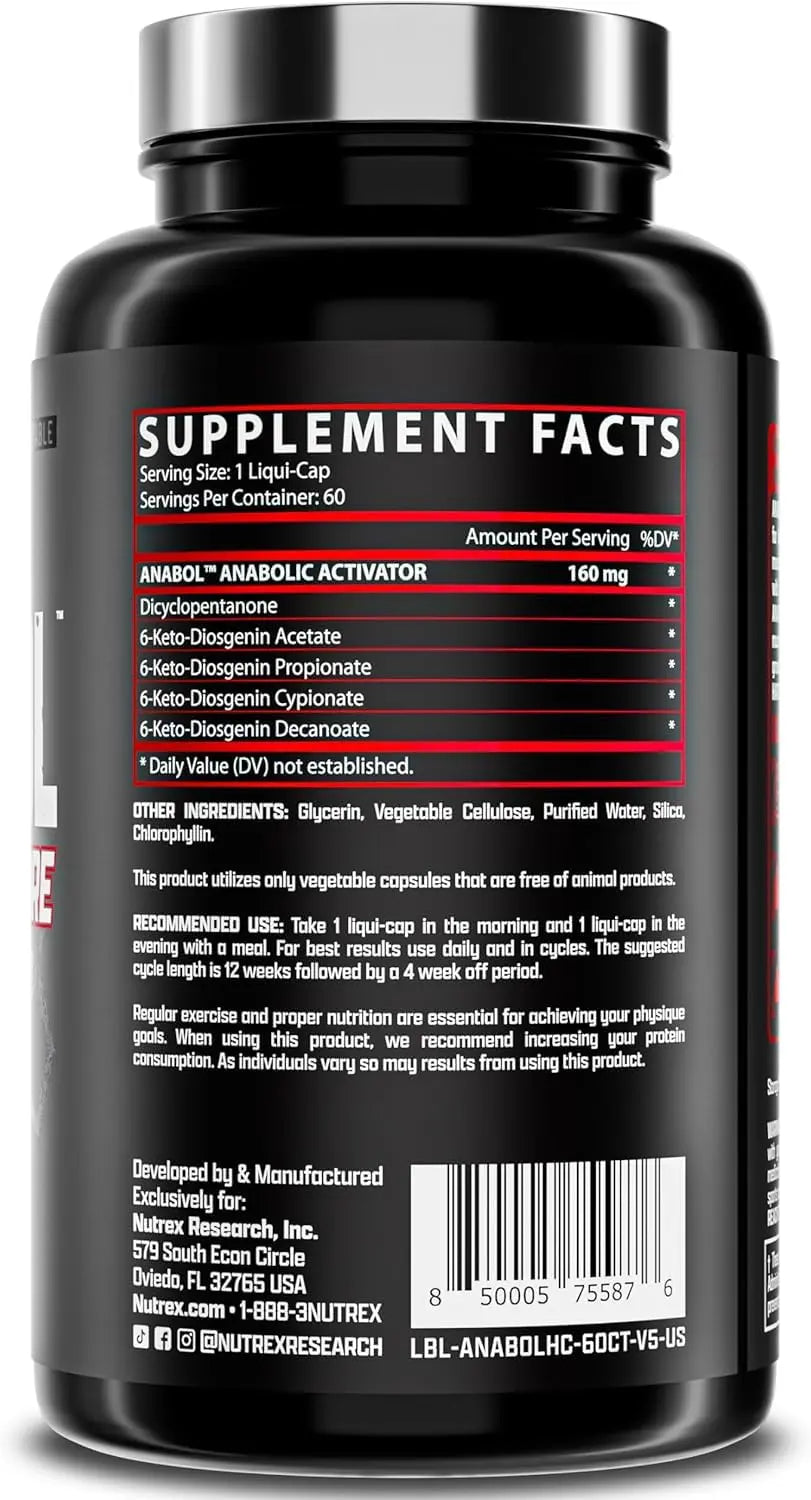 Nutrex Research Anabol Hardcore Anabolic Activator, Muscle Builder and Hardening Agent, 60 Pills Nutrex Research