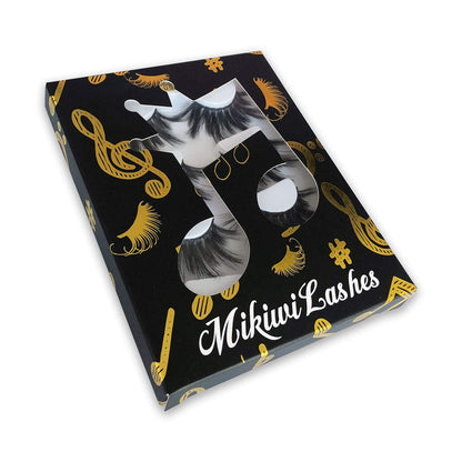 MIKIWI 25mm Lashes, Dramatic 6D Faux Mink Lashes, Fluffy Volume Eyelashes, Thick Crossed Lashes, Long Faux 25mm Mink Lashes (6D4-05) mikiwi
