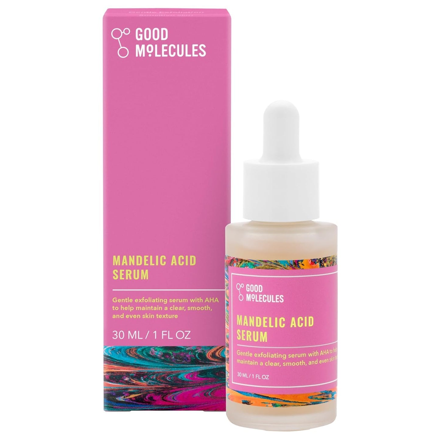 Good Molecules Mandelic Acid Serum - Gentle Face Exfoliator Serum with Ultra Hydrating Hyaluronic Acid Good Molecules
