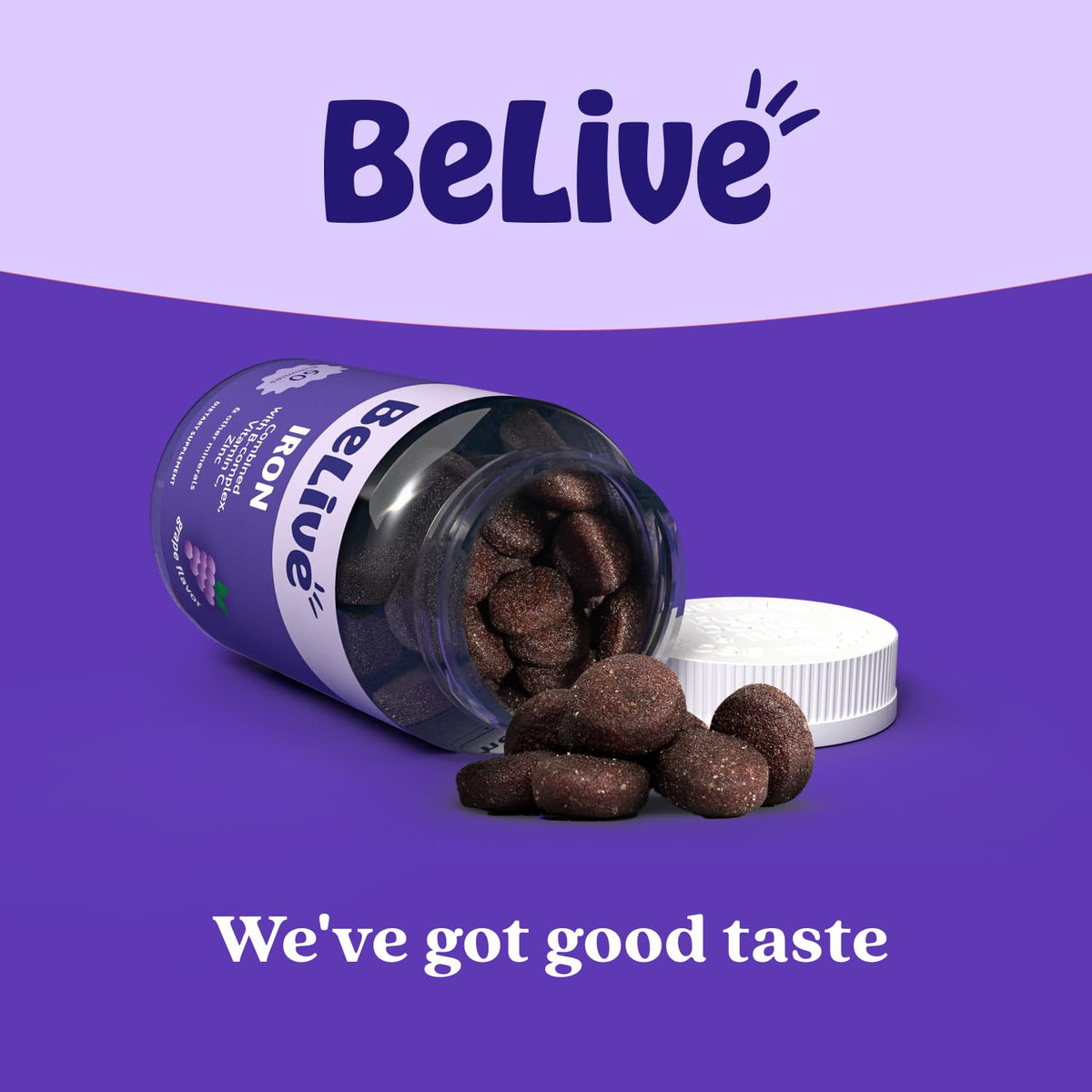 BeLive Iron Gummies - Multivitamin Supplement with Vitamin C, A, B & Zinc, Supports Blood Oxygen, Vegan Iron Supplements for Women, Men & Kids BeLive