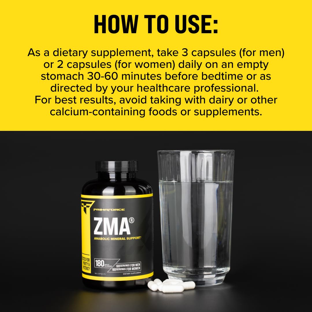 Primaforce ZMA Dietary Supplement, 180 Capsules Primaforce