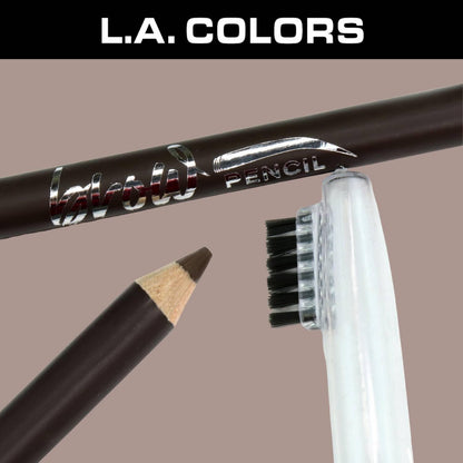 L.A. COLORS On Point Brow Pencil W/Built In Brush, Dark Brown CBP396 L.A. COLORS
