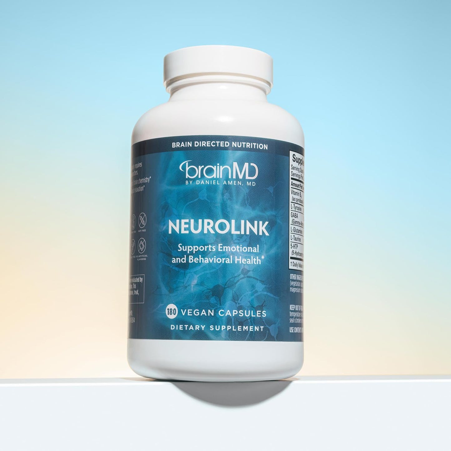 BRAINMD Dr Amen NeuroLink - 180 Capsules - Promotes Optimal Brain Function, Focus & Concentration - Gluten Free - 45 Servings