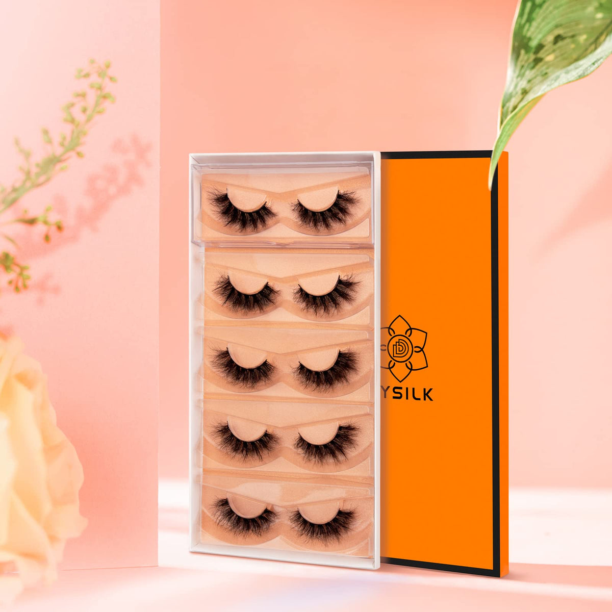 DYSILK Eyelashes Mink Lashes Fluffy - Fluffy Lashes 5 Pairs 6D Faux Mink Eyelash False Eyelashes Natural Look Lashes That Look Like Extensions Wispy Eyelashes Strip Lashes Eye Lashes | Fluffy-16mm DYSILK