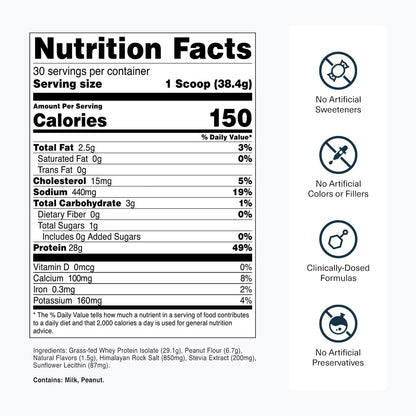 Transparent Labs Grass-Fed Whey Protein Isolate - Naturally Flavored, Gluten Free Whey Protein Powder with 28g of Protein per Serving & 9 Amino Acids - 30 Servings, French Vanilla