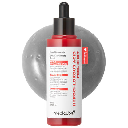 medicube Peel Shot with Hypochlorous Acid | Gentle Exfoliating Serum for Dead Skin Cells & Pores, Blackheads & Excess Sebum Control medicube