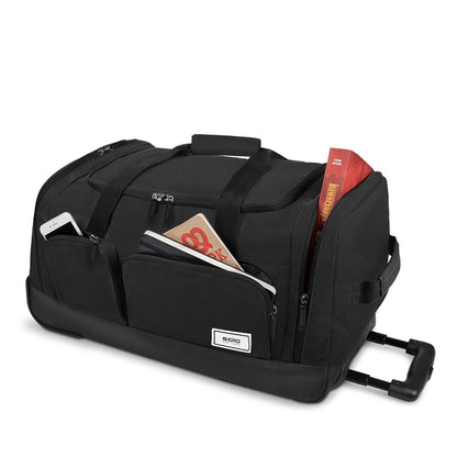 Solo New York Rolling Duffle Bag with Wheels - Wheeled Carry On Luggage for Travel, Roller Duffel for Men & Women, Telescoping Handle System, Separate Shoe & Laundry Compartment - Leroy, Gray Gsupps Australia